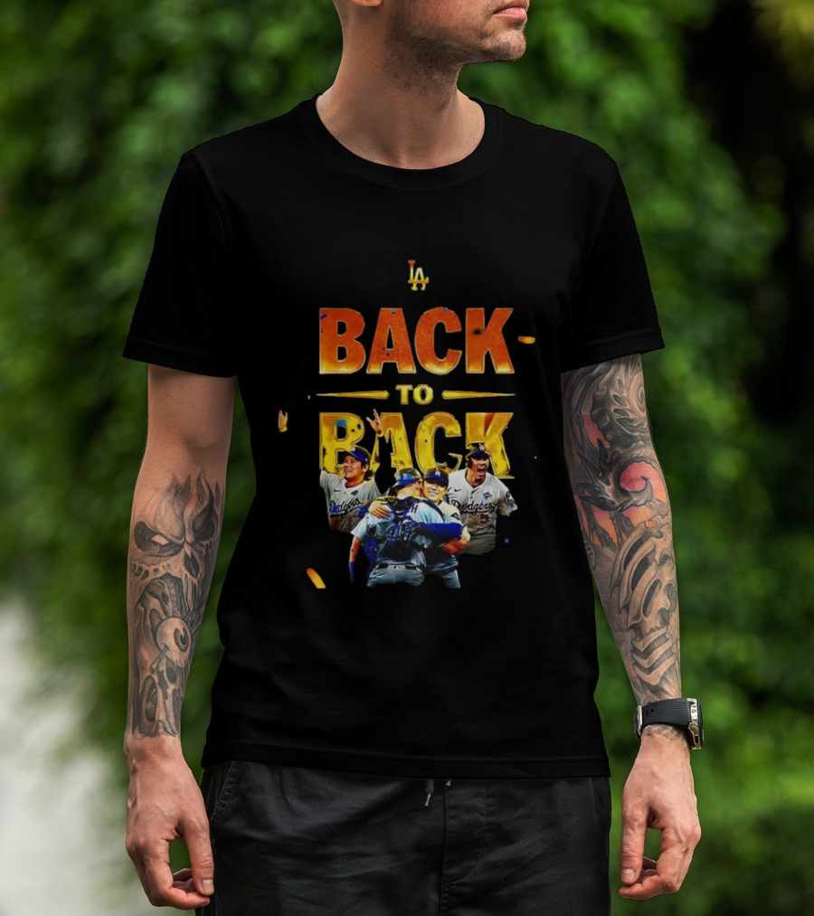 Los Angeles Dodgers Back To Back Champions Celebration 2025 T-Shirt