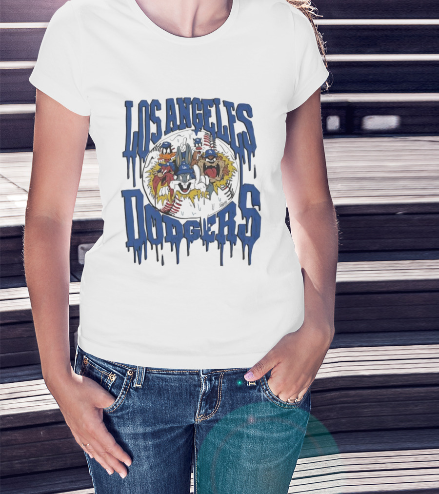 Los Angeles Dodgers Looney Tunes Dripping Vintage Style T-Shirt