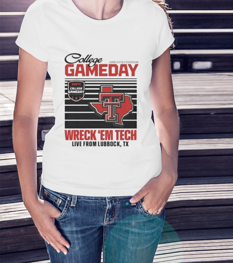 Texas Tech Gameday Wreck 'Em Jones AT&T Stadium ESPN College 2025 T-Shirt