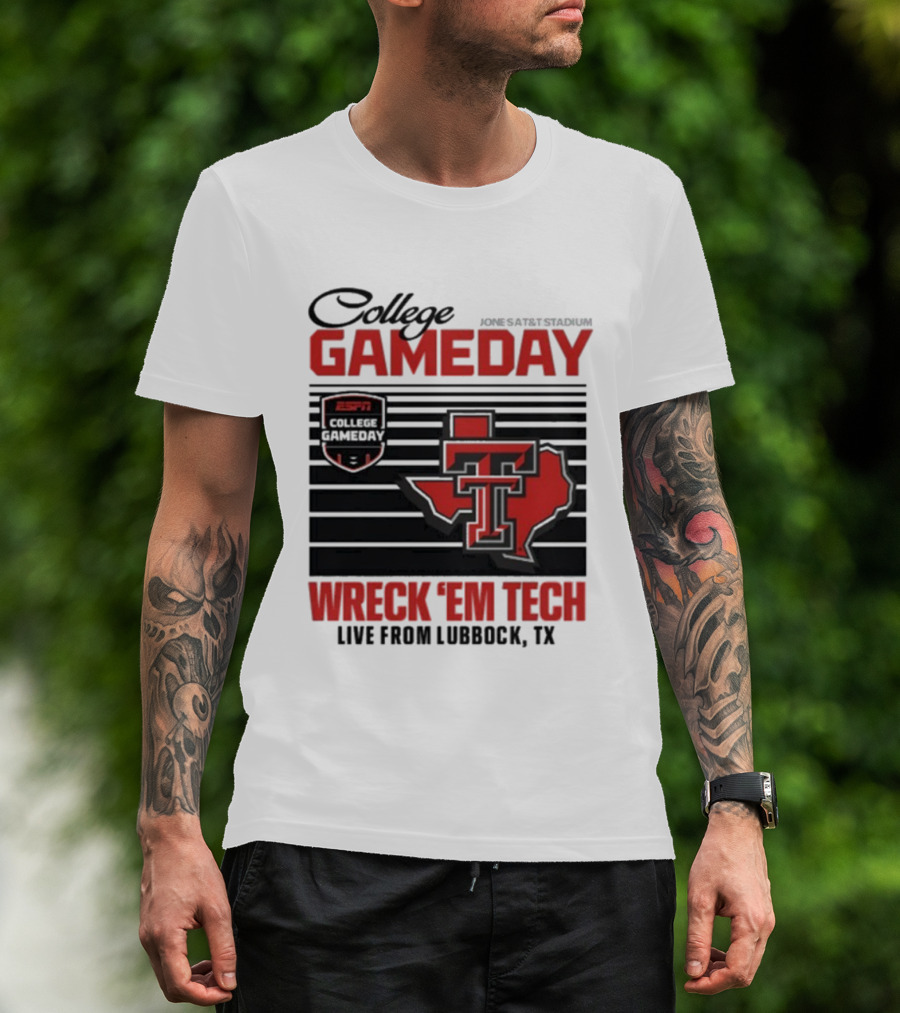 Texas Tech Gameday Wreck 'Em Jones AT&T Stadium ESPN College 2025 T-Shirt