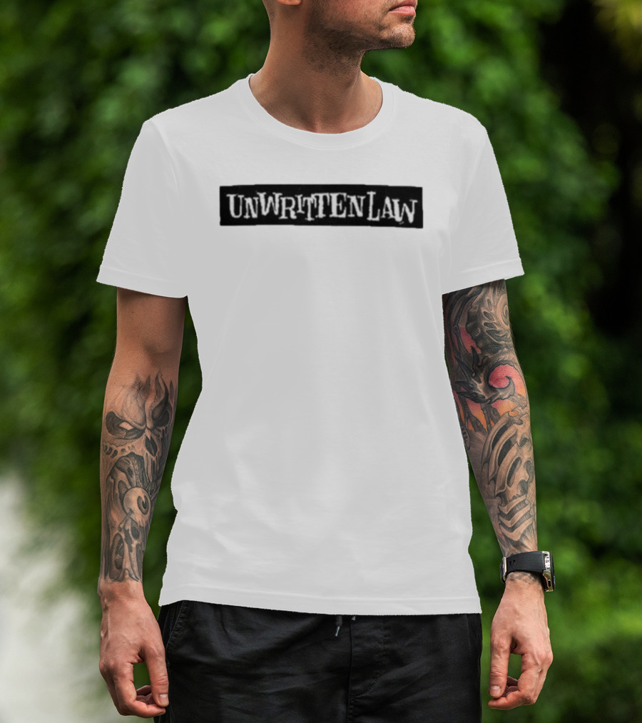 Unwritten Law Black Text White Font Band Merch T-Shirt