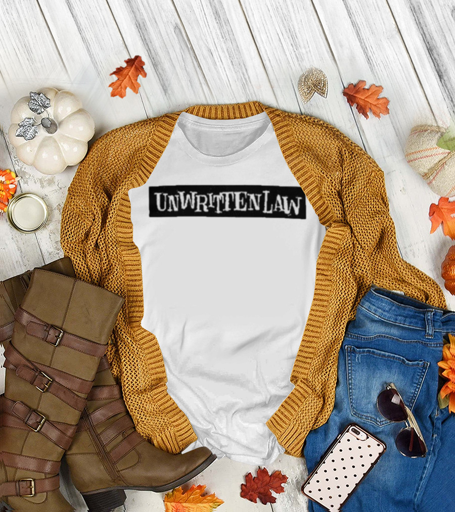 Unwritten Law Black Text White Font Band Merch T-Shirt