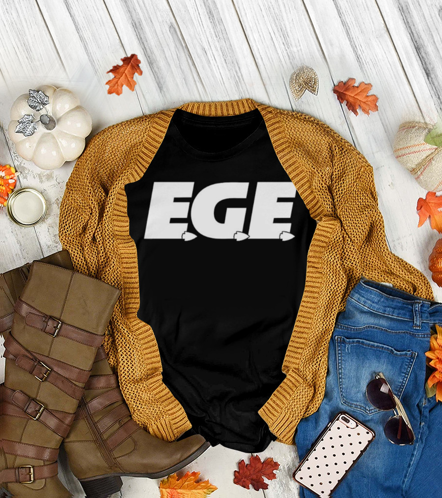 EGE Everyone’s Gotta Eat Typography with Fish Elements T-Shirt