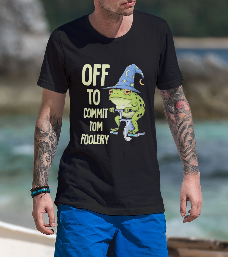 Frog Wizard On Unicycle Off To Commit Tom Foolery Lupin Hat T-Shirt