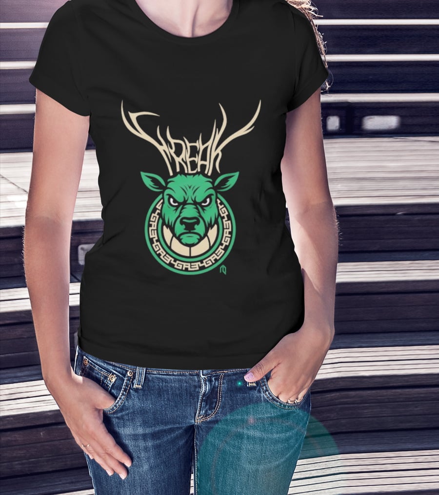 Milwaukee Bucks Deer Freak NBA Mascot Antlers T-Shirt