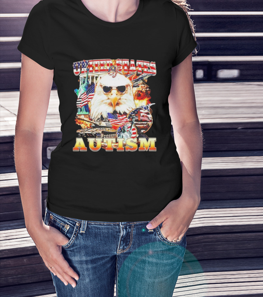United States Of Autism Eagle American Icons T-Shirt