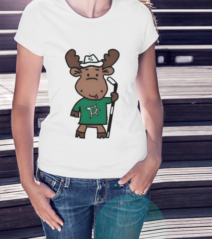 Doodle Moose Has Entered The Chat Dallas Stars Hockey Fan Art T-Shirt