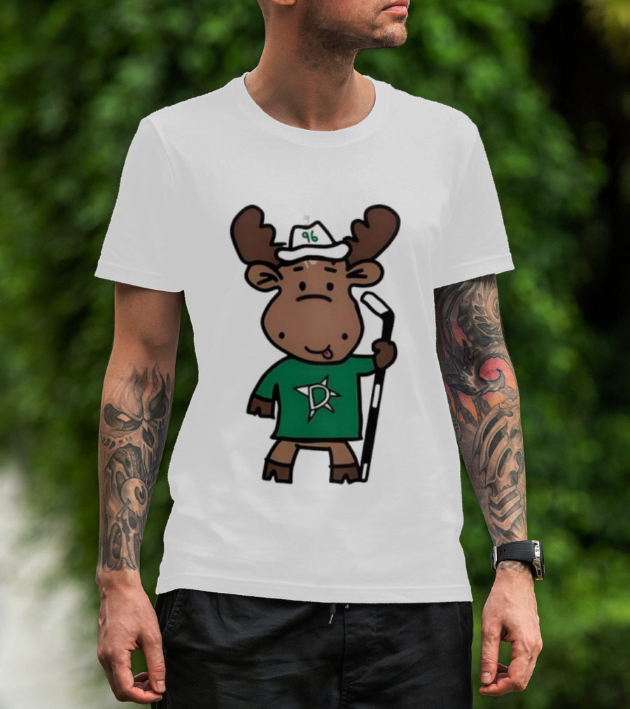 Doodle Moose Has Entered The Chat Dallas Stars Hockey Fan Art T-Shirt