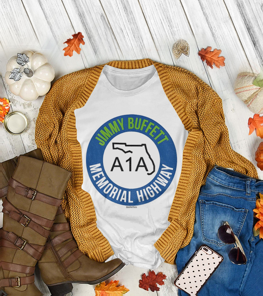 Jimmy Buffett A1A Memorial Highway Florida Outline T-Shirt