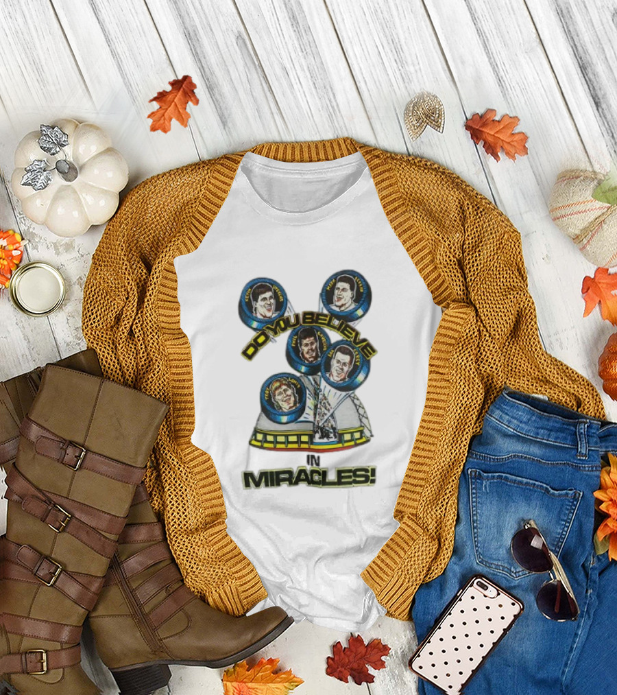 Pittsburgh Penguins NHL Vintage Do You Believe In Miracles Players Faces T-Shirt