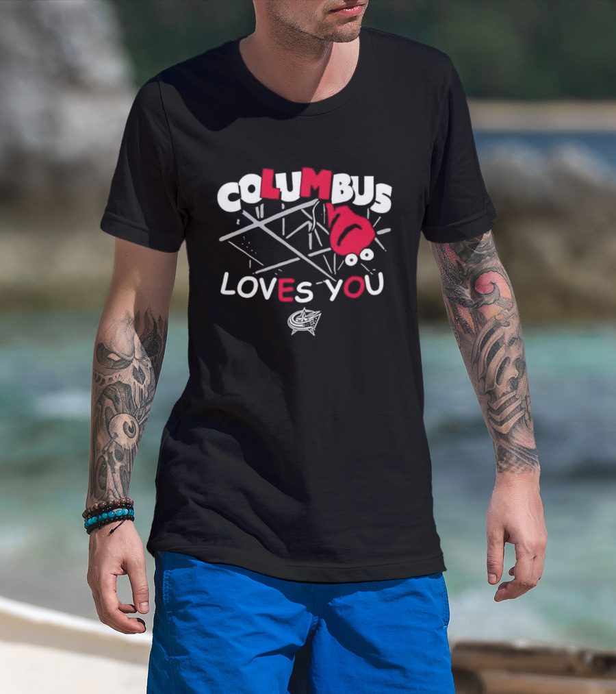 Columbus Loves You Santa Hat Christmas Style T-Shirt