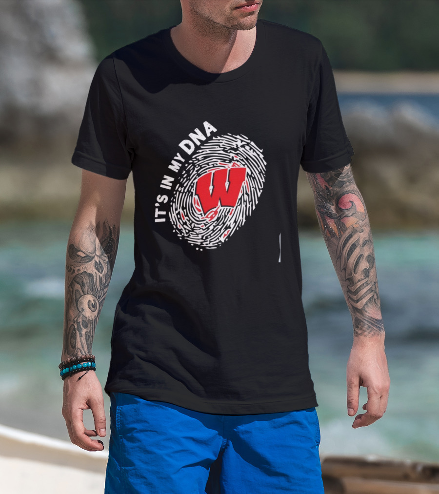 Wisconsin Badgers W It's In My DNA Fingerprint T-Shirt