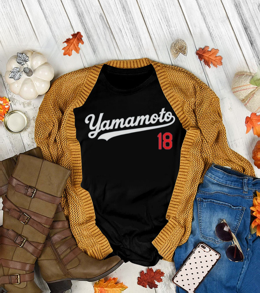 Yamamoto 18 LA Dodgers Baseball Merchandise Fans Apparel T-Shirt