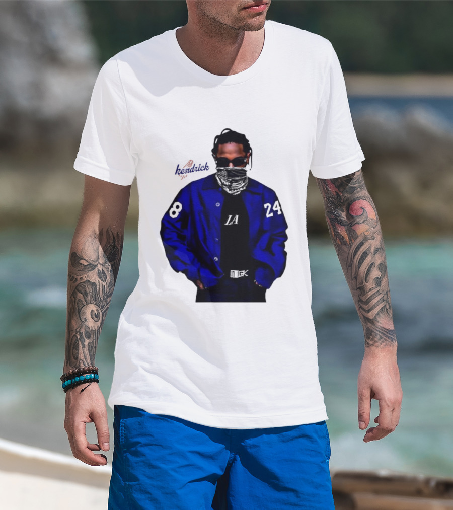 Dodgers LA Kendrick Lamar Blue Jacket Image T-Shirt