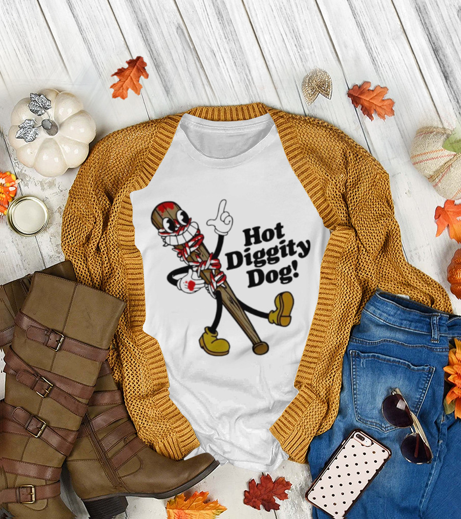 The Walking Dead 15th Anniversary Hot Diggity Dog Bat Character T-Shirt