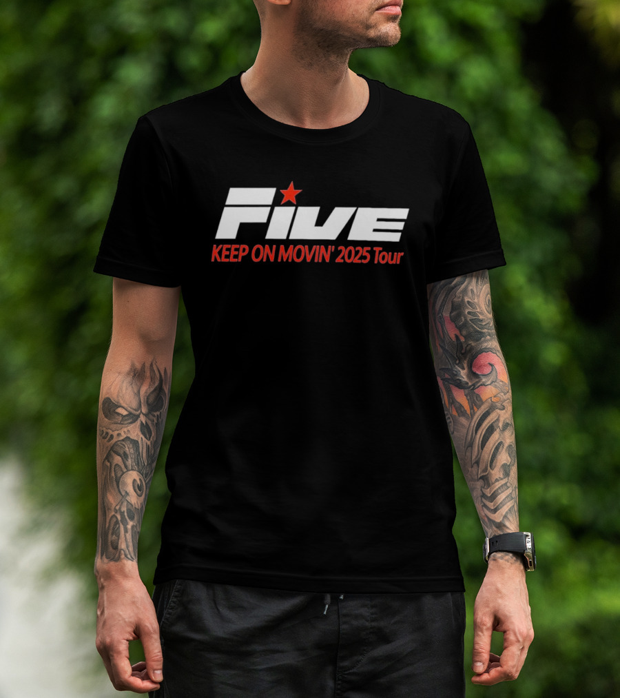 FIVE Keep On Movin' 2025 Tour Red Star T-Shirt