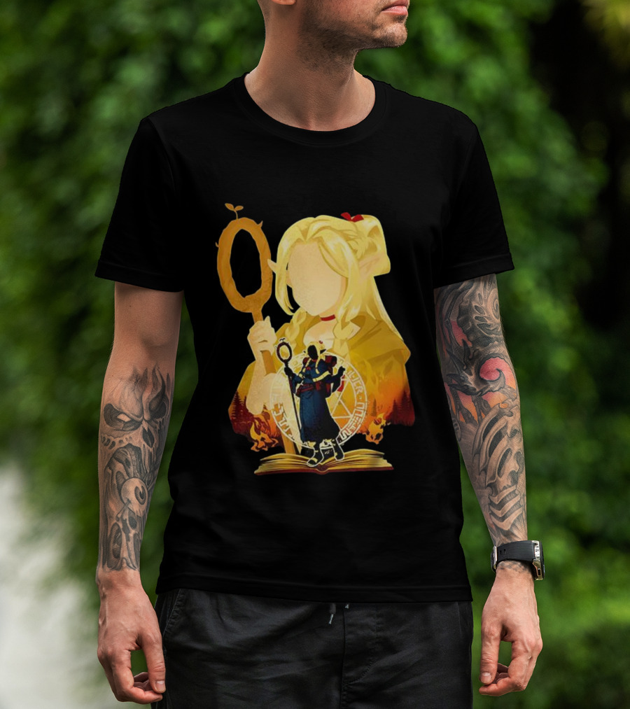 Marcille Donato Delicious In Dungeon Anime Arcane Revival Character With Magic Staff T-Shirt