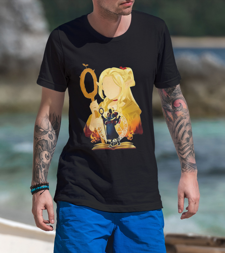 Marcille Donato Delicious In Dungeon Anime Arcane Revival Character With Magic Staff T-Shirt