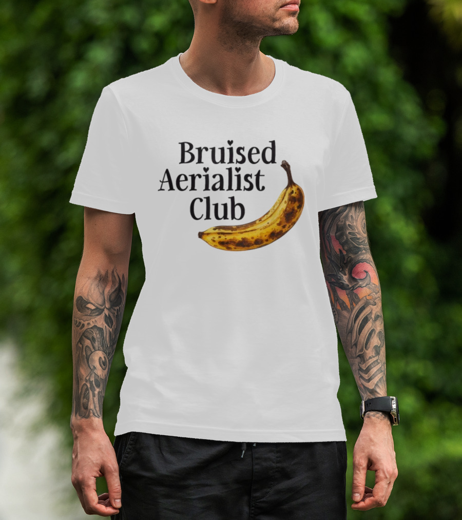 Bruised Aerialist Club Banana Funny Spotted Fruit Design T-Shirt