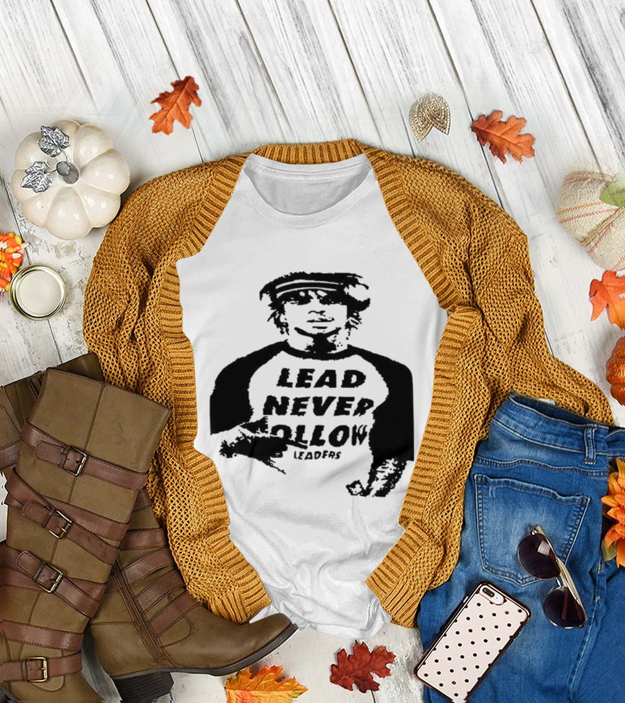 Lead Never Follow Leaders Graphic Illustration Tee T-Shirt