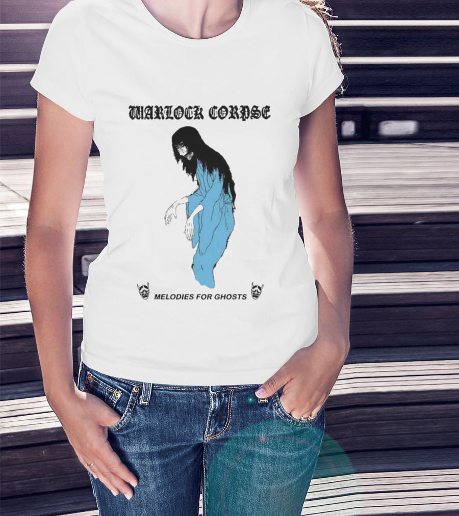 Warlock Corpse Melodies For Ghosts Eerie Blue Spirit Apparition T-Shirt