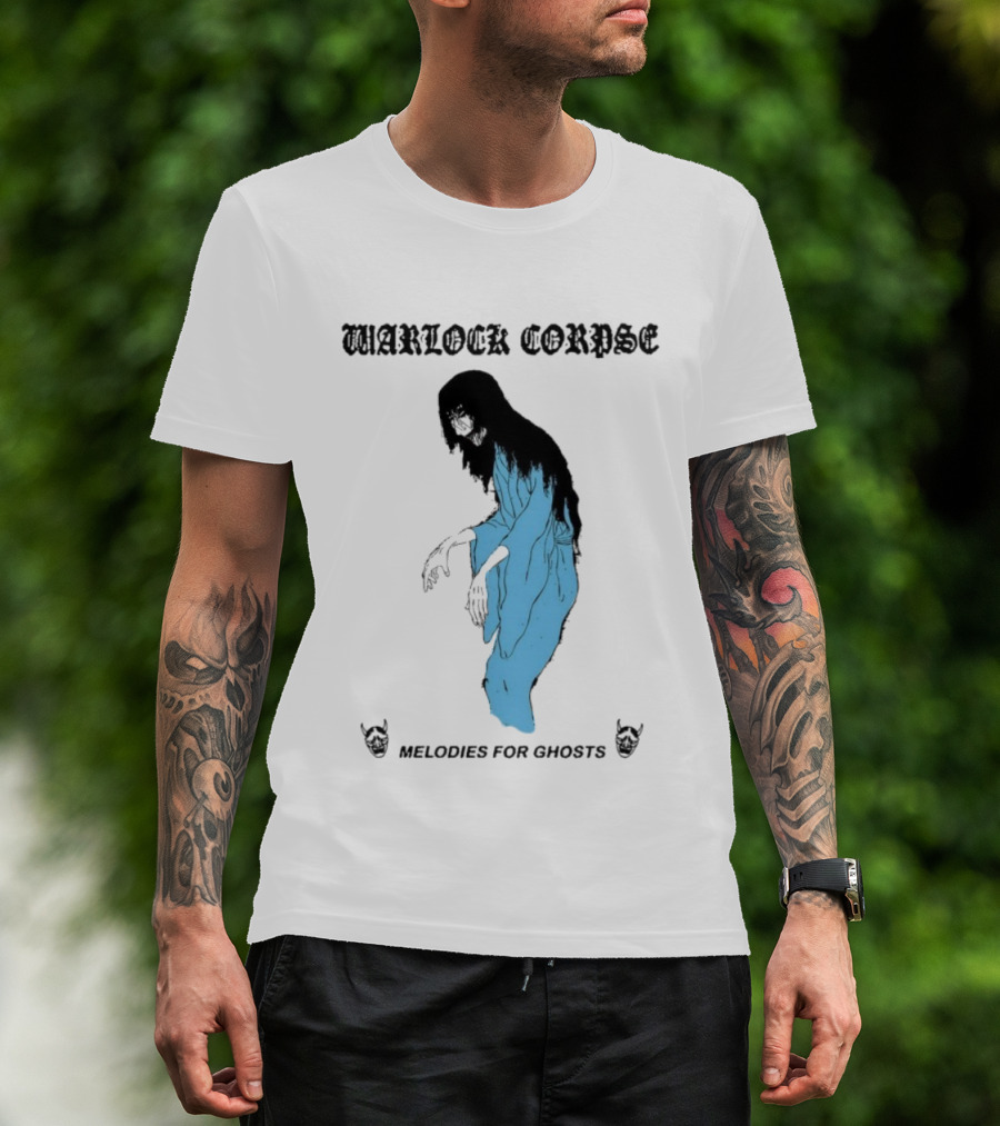 Warlock Corpse Melodies For Ghosts Eerie Blue Spirit Apparition T-Shirt