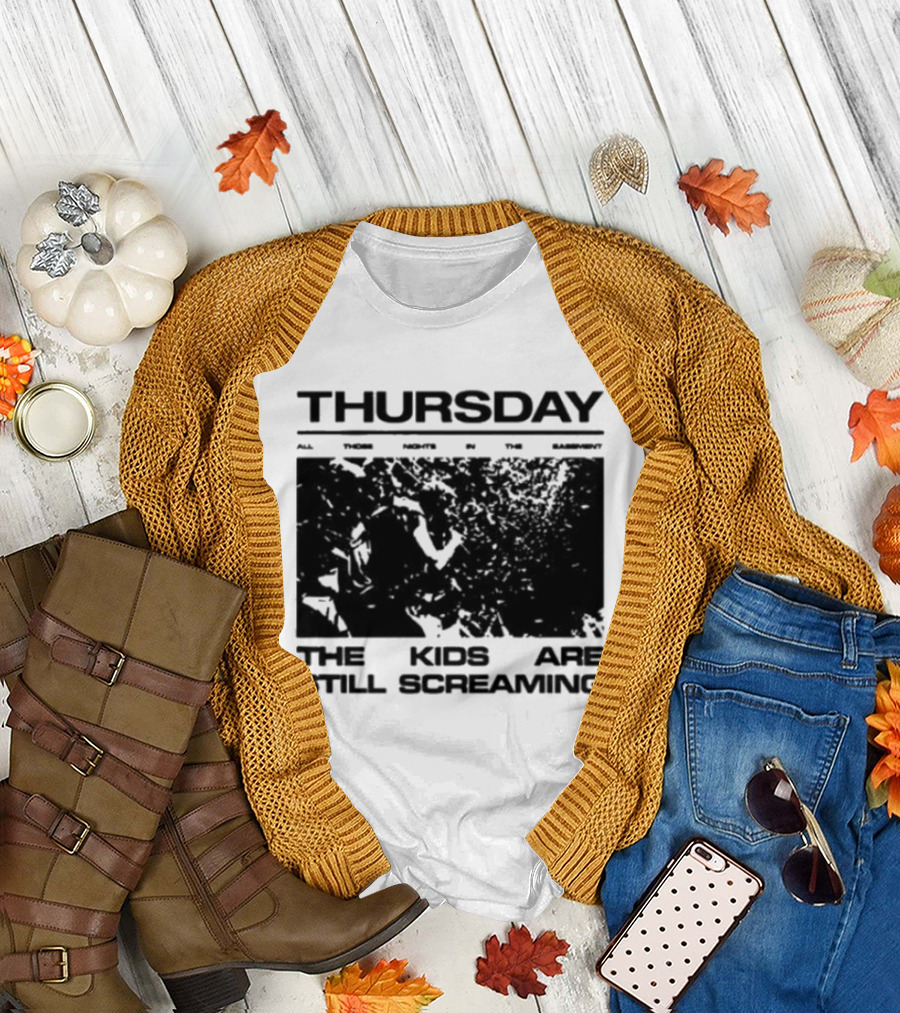 Thursday The Kids Are Still Screaming Grunge Style Vintage Comic Face T-Shirt