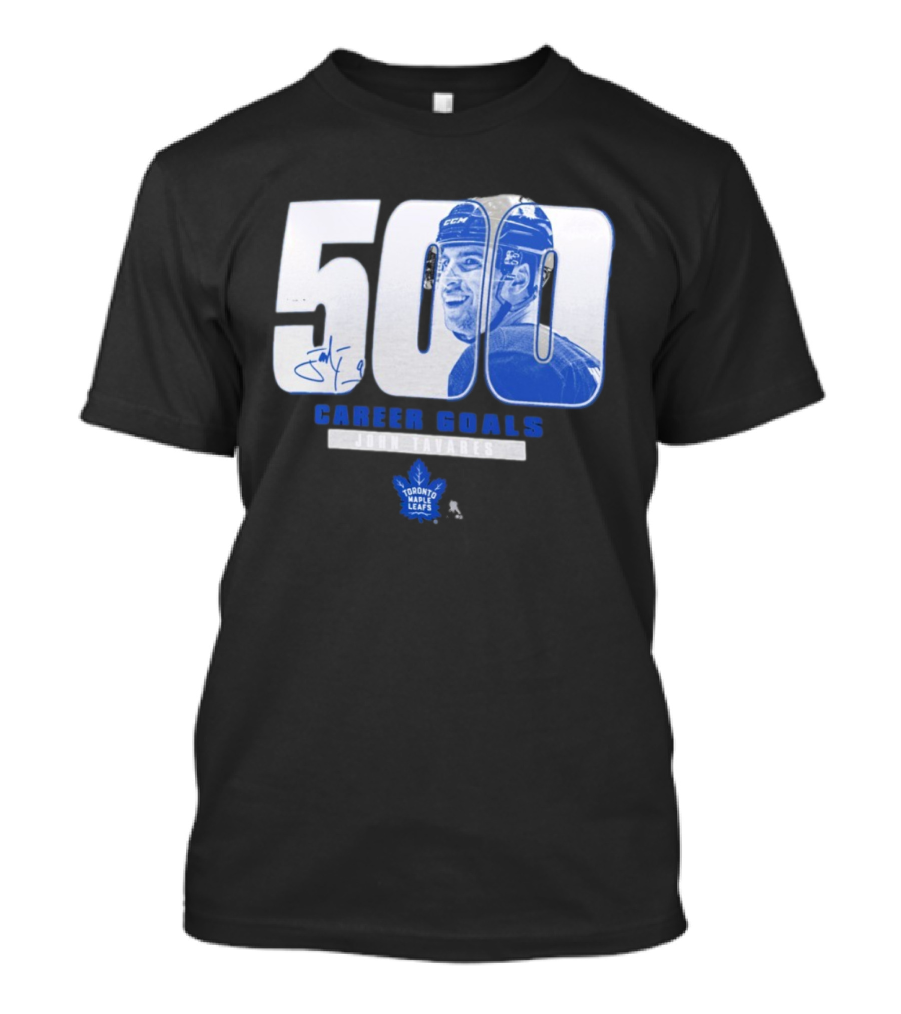 John Tavares Signed 500 Career Goals Toronto Maple Leafs T-Shirt
