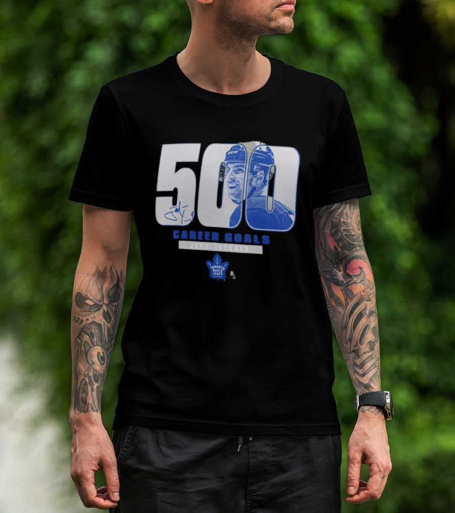John Tavares Signed 500 Career Goals Toronto Maple Leafs T-Shirt