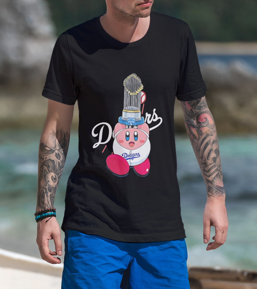 Kirby Dodgers Trophy World Series Champions MLB 2025 T-Shirt
