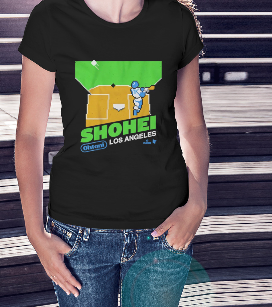 Shohei Ohtani Retro Los Angeles Pixel Art Baseball Game Style T-Shirt