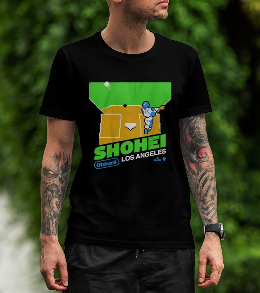 Shohei Ohtani Retro Los Angeles Pixel Art Baseball Game Style T-Shirt