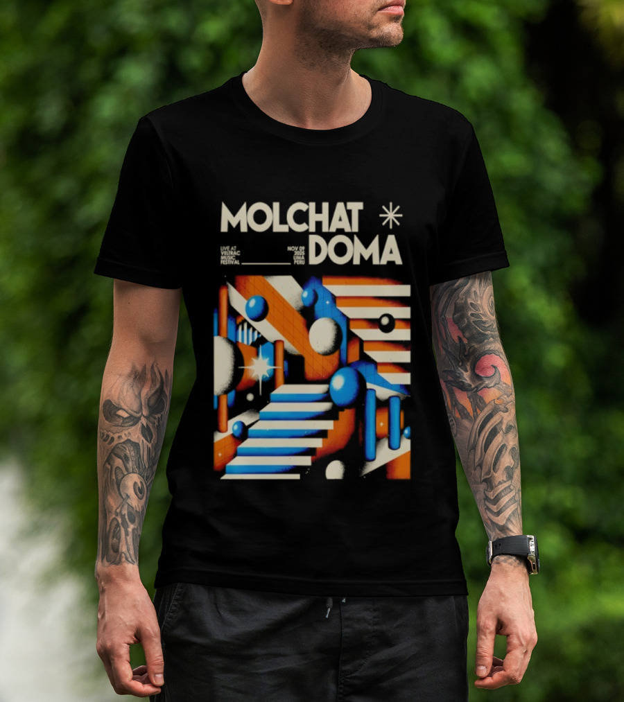 Molchat Doma Veltrac Music Festival 2025 Retro Futuristic Geometric Design T-Shirt