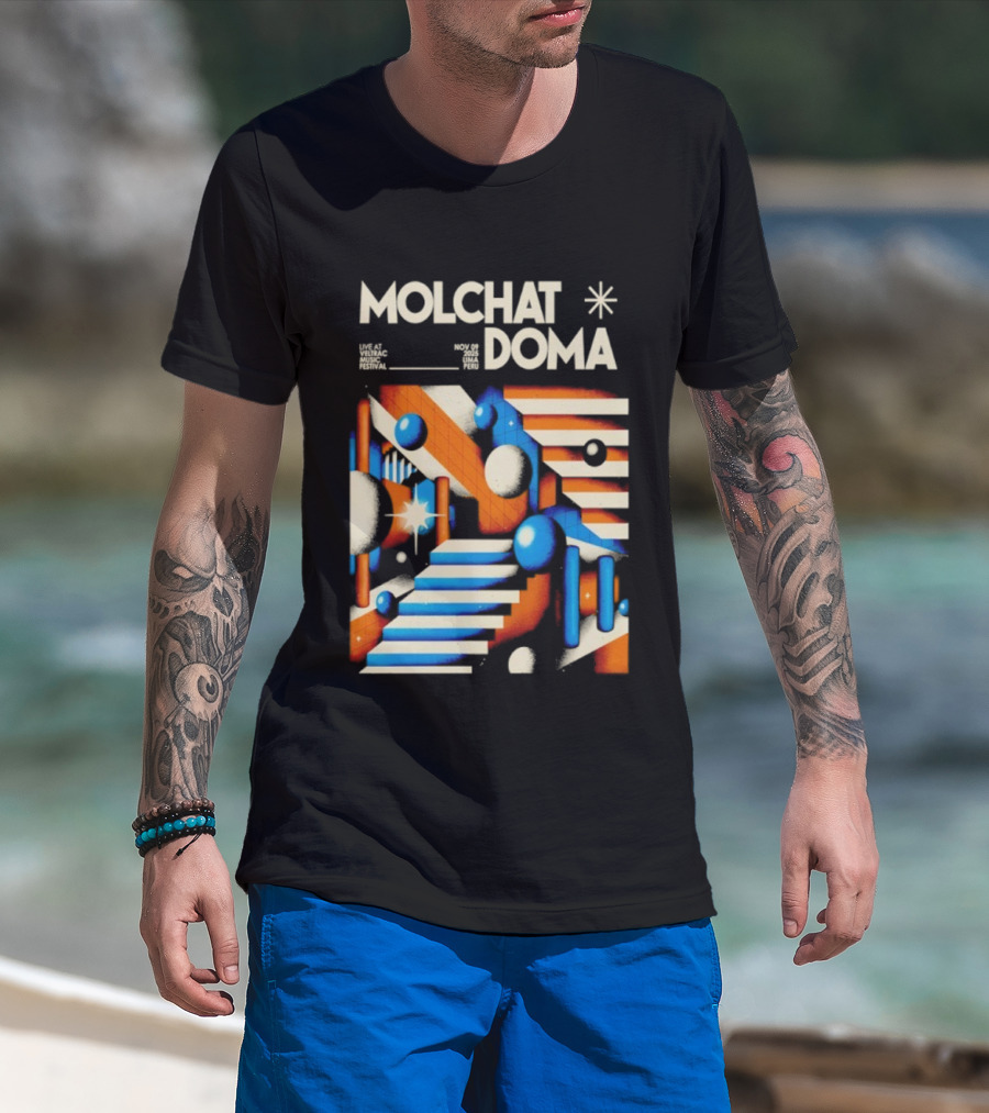 Molchat Doma Veltrac Music Festival 2025 Retro Futuristic Geometric Design T-Shirt