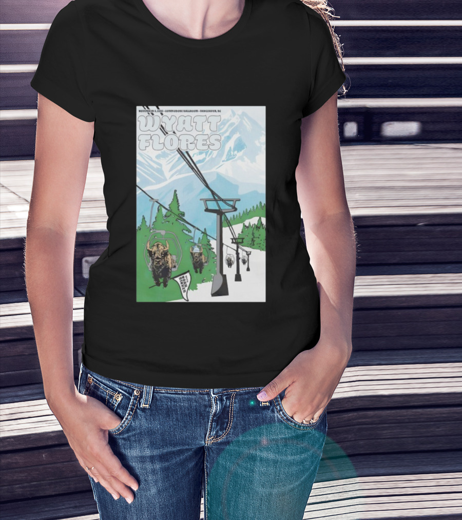 Wyatt Flores Nov 8 2025 Commodore Ballroom Vancouver BC Ski Lift Buffalo Artwork T-Shirt