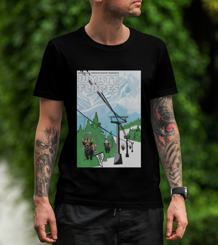 Wyatt Flores Nov 8 2025 Commodore Ballroom Vancouver BC Ski Lift Buffalo Artwork T-Shirt