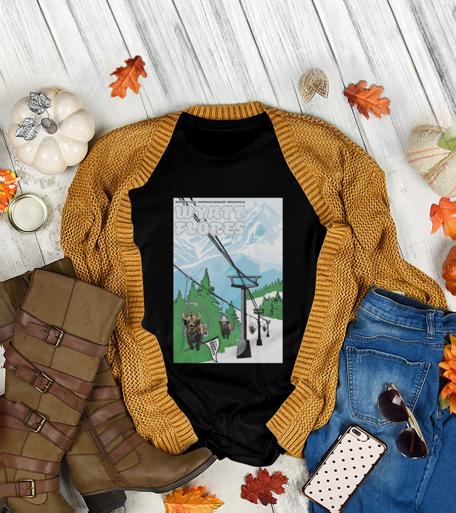 Wyatt Flores Nov 8 2025 Commodore Ballroom Vancouver BC Ski Lift Buffalo Artwork T-Shirt