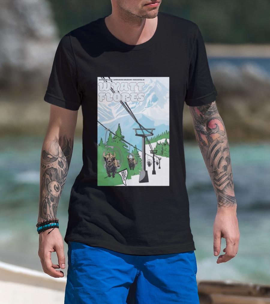 Wyatt Flores Nov 8 2025 Commodore Ballroom Vancouver BC Ski Lift Buffalo Artwork T-Shirt