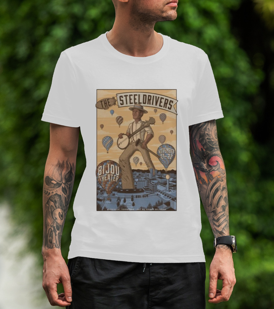 The SteelDrivers Bijou Theater Knoxville November 21-22 2025 Concert T-Shirt