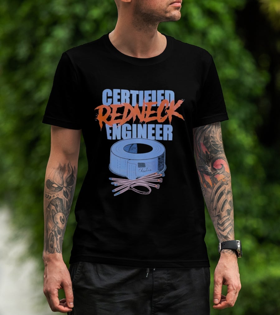 Certified Redneck Engineer Cleetus McFarland Duct Tape Wiring T-Shirt