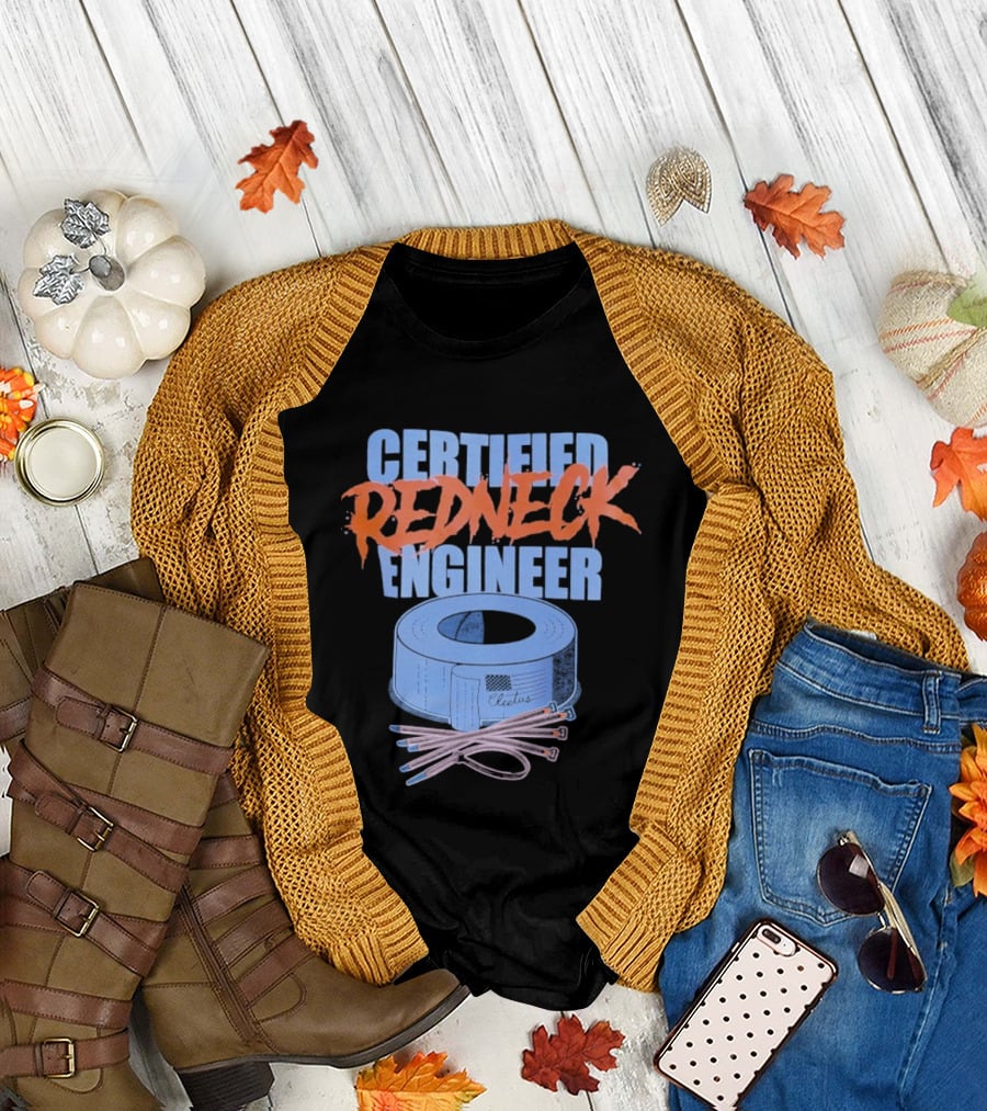 Certified Redneck Engineer Cleetus McFarland Duct Tape Wiring T-Shirt