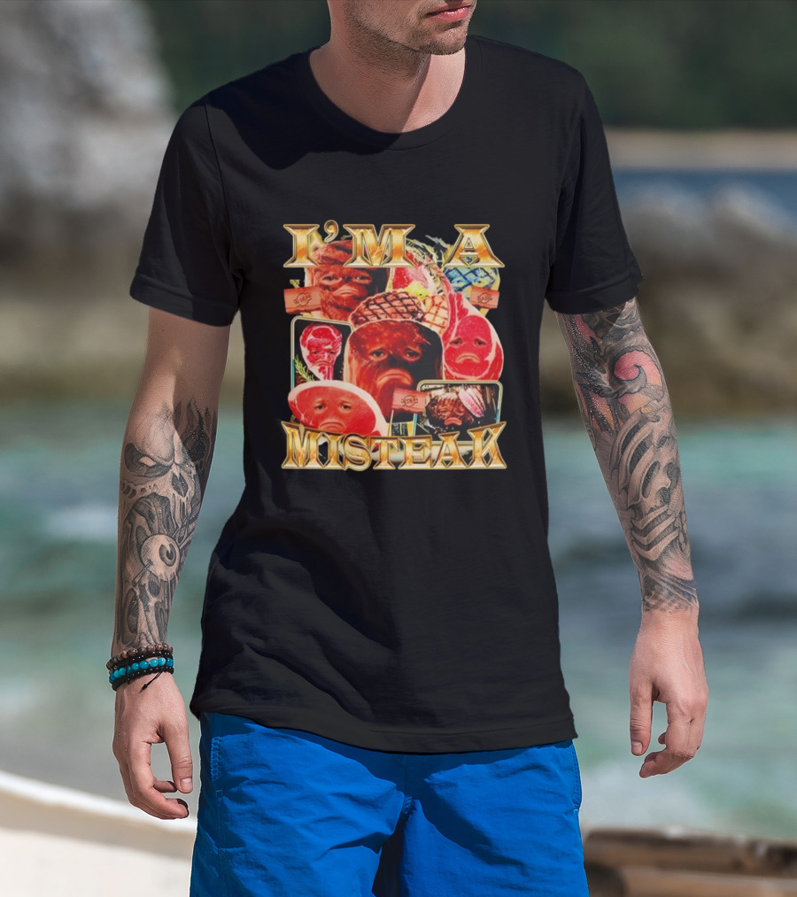 I'M A MISTEAK Meat Faces With Seasoning Flags T-Shirt
