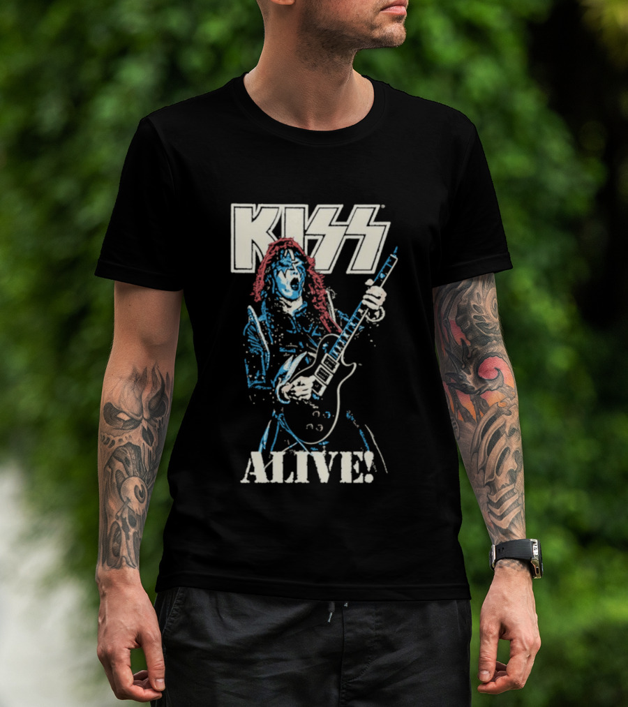 KISS Alive Spaceman Guitarist Retro Style T-Shirt