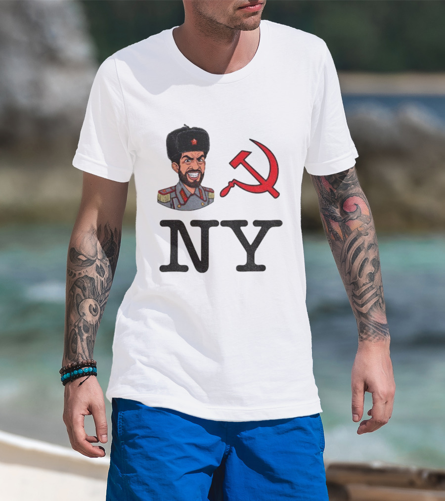 NY Communist Party Zohran Mamdani Imagery With Hammer And Sickle T-Shirt