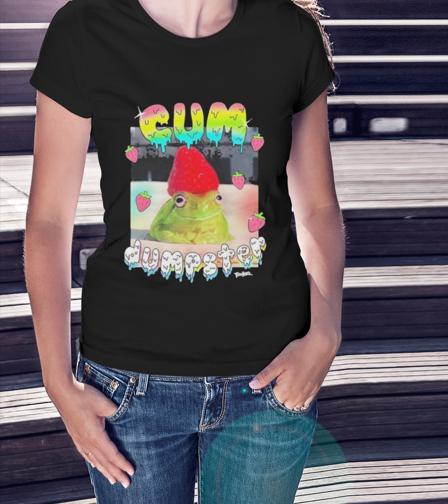 Cum Dumpster Frog Strawberry Hat Kawaii Aesthetic T-Shirt