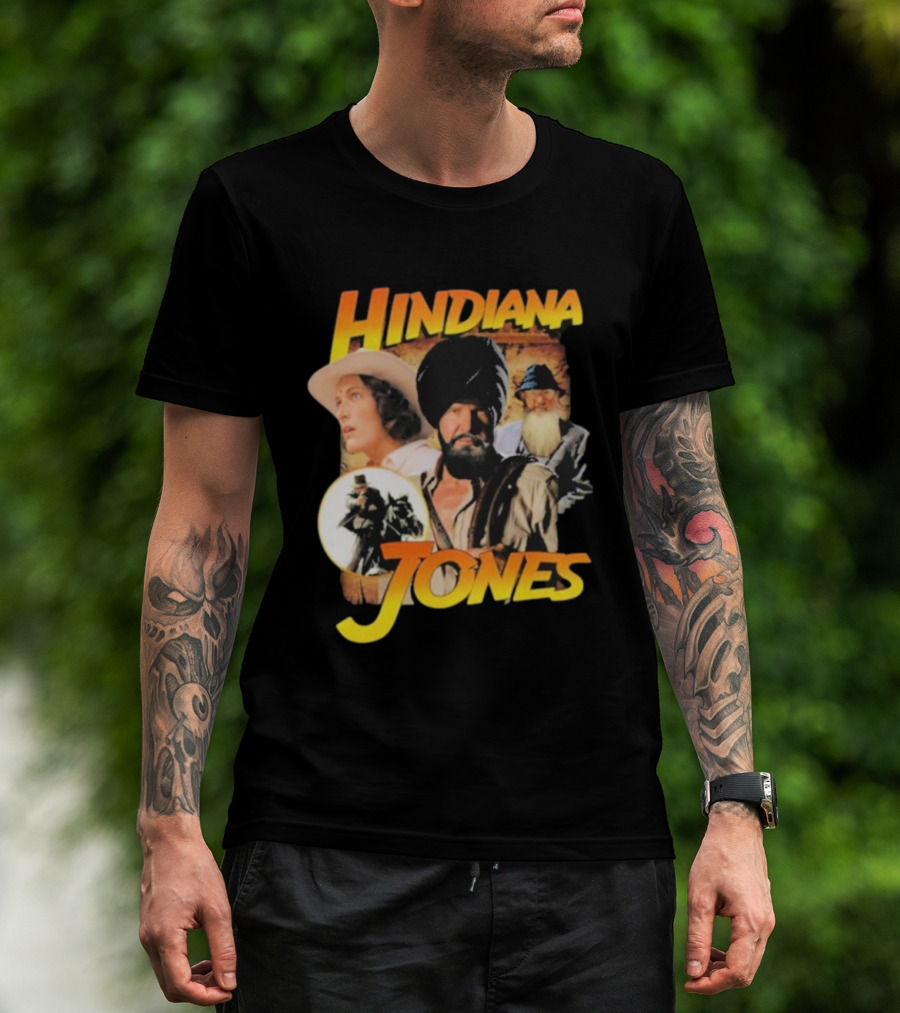 Hindiana Jones Adventure Turban Fedora Characters Indiana Jones Movie Theme T-Shirt