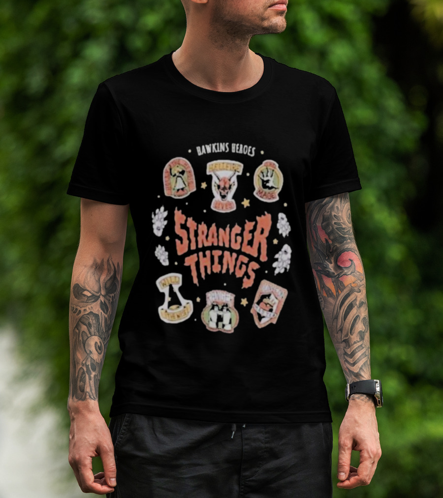 Stranger Things Hawkins Heroes High Five Hawkins Tigers Hellfire Club T-Shirt