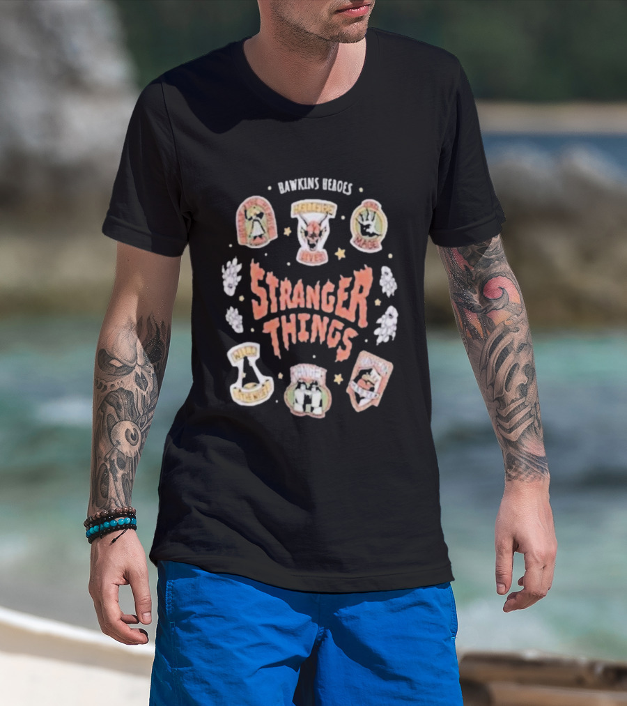 Stranger Things Hawkins Heroes High Five Hawkins Tigers Hellfire Club T-Shirt