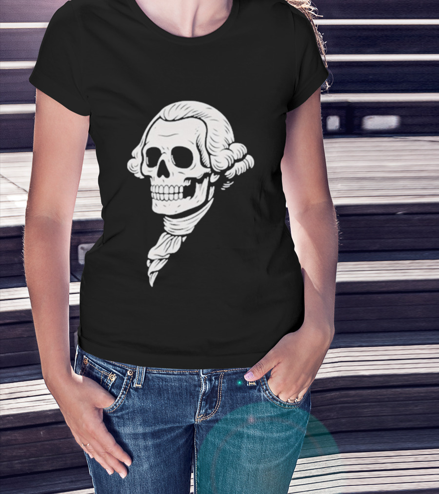 Poor Richard Monogram Skull Wig Icon T-Shirt