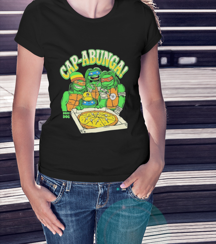 Teenage Mutant Ninja Turtles Cap Abunga Pizza Party Boss Dog T-Shirt